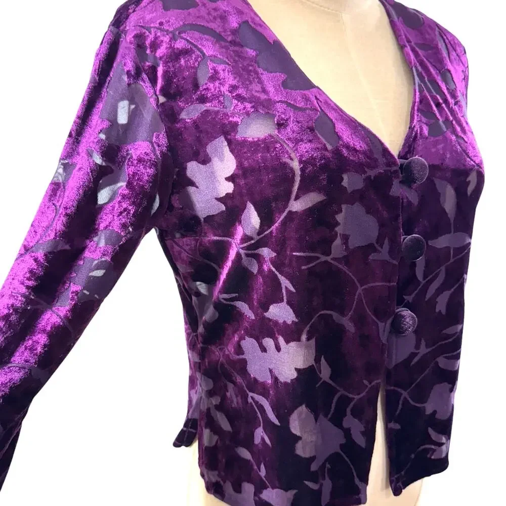 "Rabbit Rabbit Rabbit Designs" Size 8 ,Velvet,Burnout,Cardigan,Whimsy Goth,Fairy - Picture 2 of 10